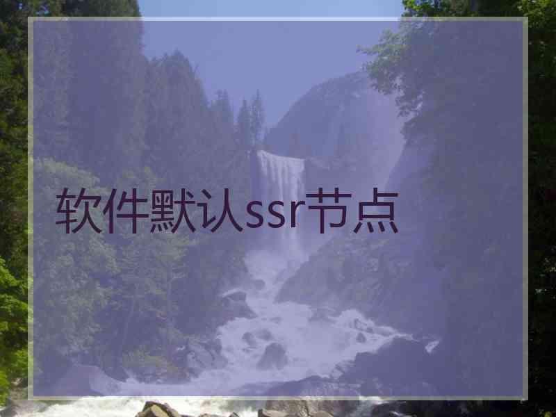 软件默认ssr节点