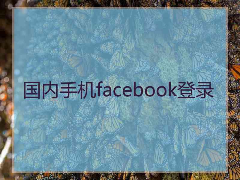 国内手机facebook登录