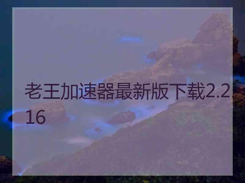 老王加速器最新版下载2.2.16