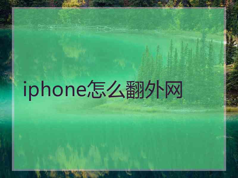 iphone怎么翻外网