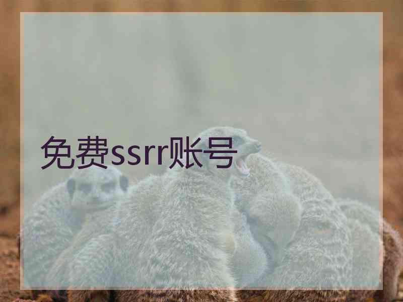 免费ssrr账号