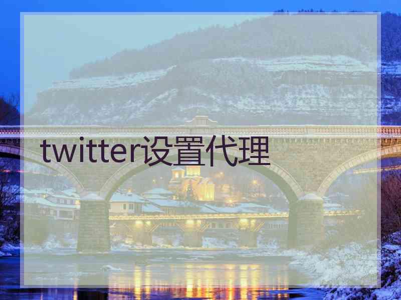 twitter设置代理