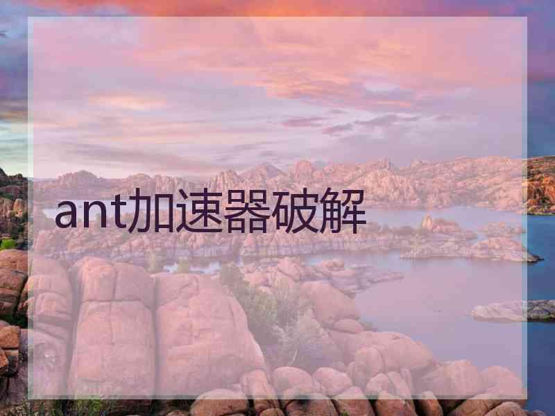 ant加速器破解